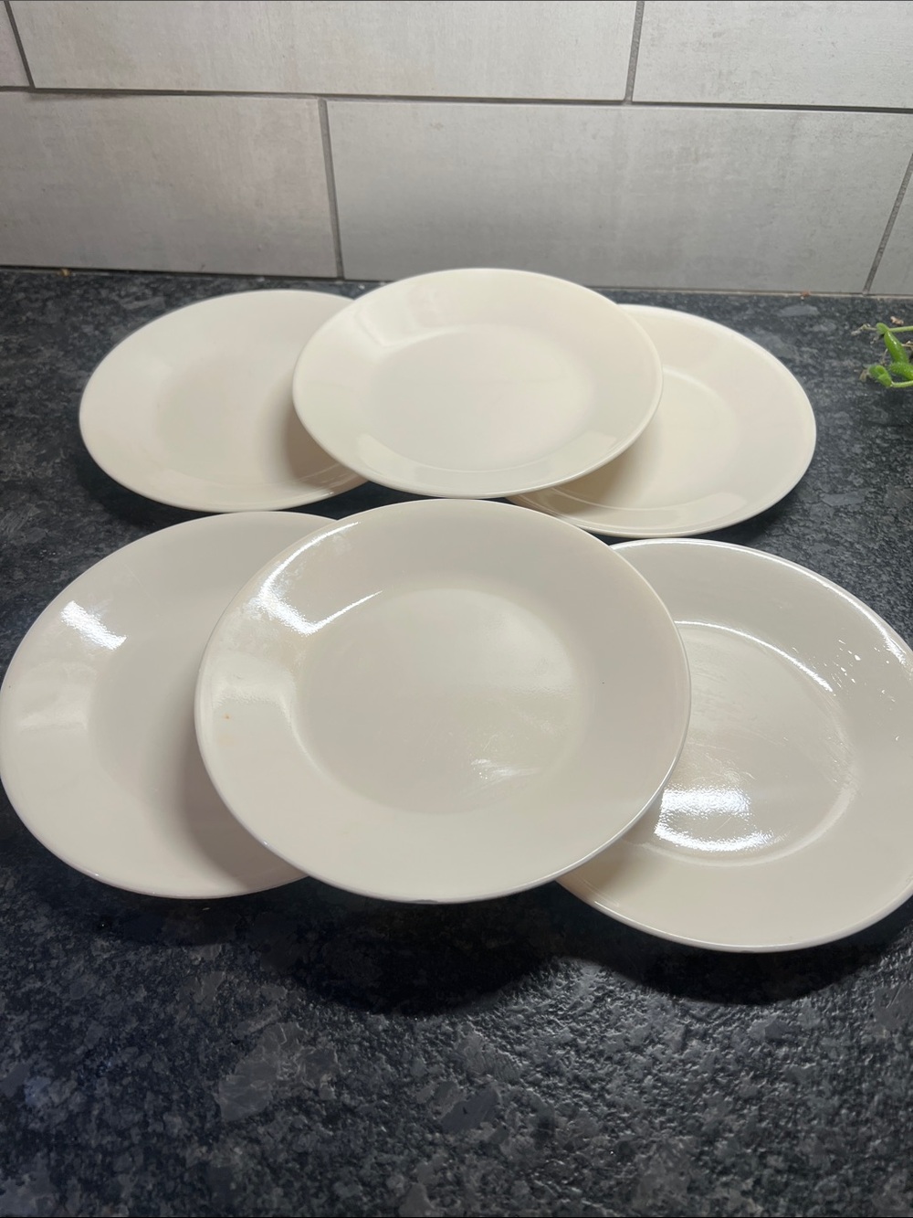 Vintage Corelle Winter Frost Classic White Salad or Dessert Plates - Set of 6